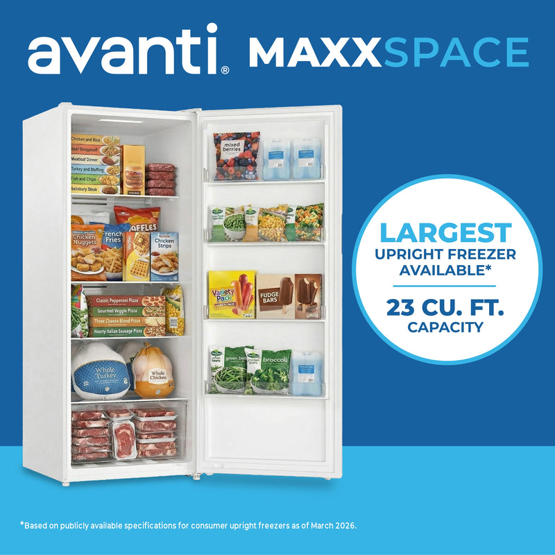 Avanti MaxxSpace Garage-Ready 23 cu. ft. Convertible Upright Freezer Avanti Products, LLC