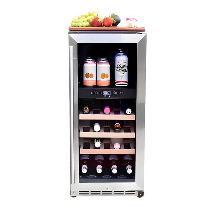 TrueFlame 15 Inch 3.2 Cu. Ft. Outdoor Dual Zone Wine Cooler - CulinaryProfis