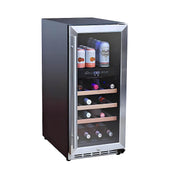 TrueFlame 15 Inch 3.2 Cu. Ft. Outdoor Dual Zone Wine Cooler - CulinaryProfis