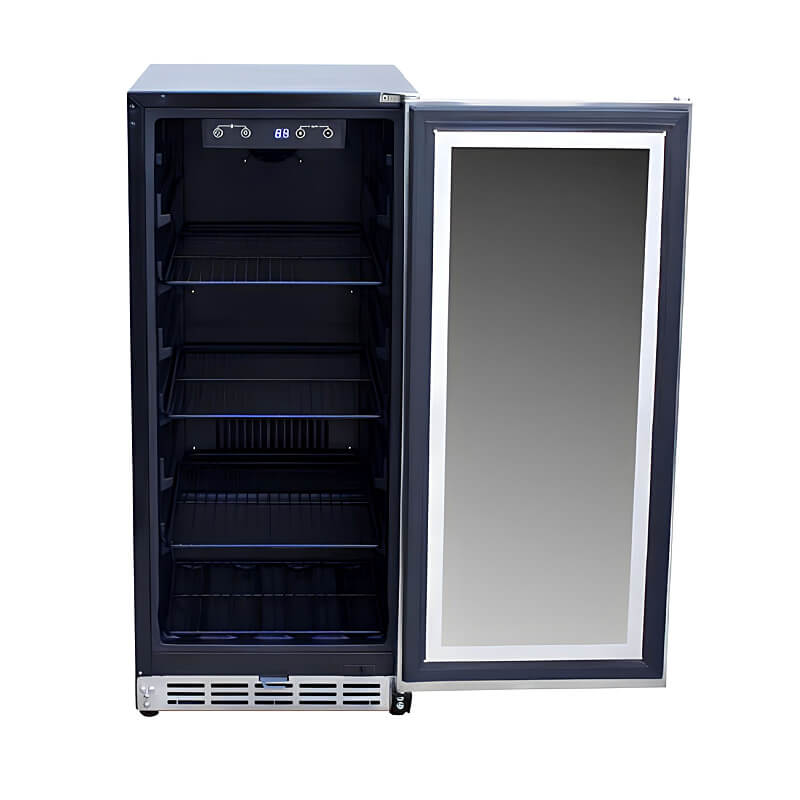TrueFlame 15 Inch 3.2 Cu. Ft. Outdoor Refrigerator With Glass Door - CulinaryProfis