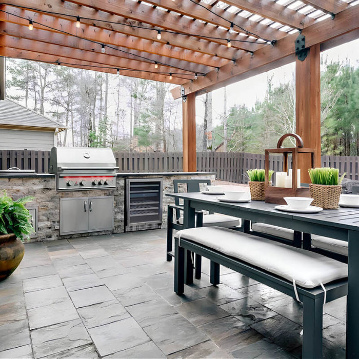 TrueFlame 24 Inch 5.3 Cu. Ft. Outdoor Dual Zone Wine Cooler - CulinaryProfis