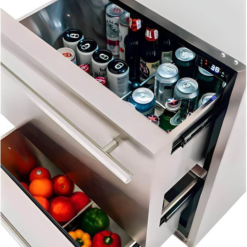 TrueFlame 24 - Inch 5.3 Cu. Ft. Outdoor Rated Two Drawer Refrigerator - CulinaryProfis