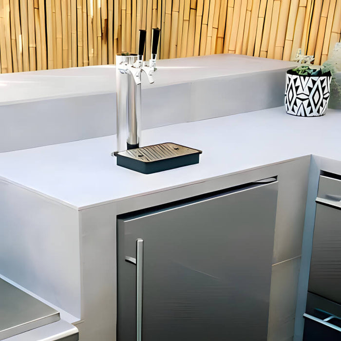 TrueFlame 24 - Inch 6.6 Cu. Ft. Outdoor Rated Double Tap Kegerator - TF - RFR - 24DK2 - CulinaryProfis