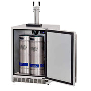 TrueFlame 24 - Inch 6.6 Cu. Ft. Outdoor Rated Double Tap Kegerator - TF - RFR - 24DK2 - CulinaryProfis