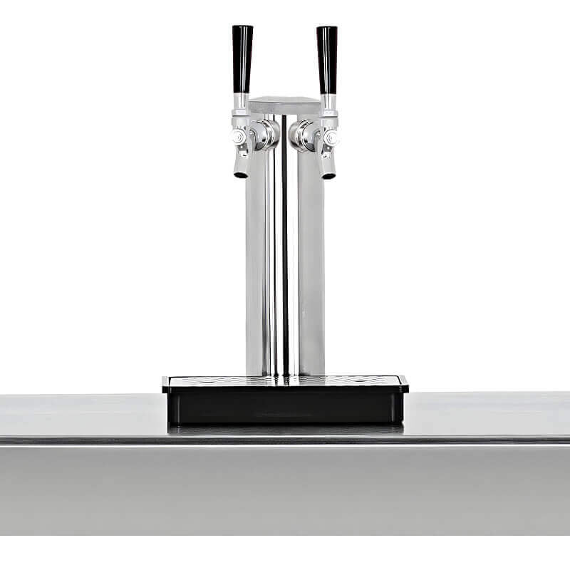 TrueFlame 24 - Inch 6.6 Cu. Ft. Outdoor Rated Double Tap Kegerator - TF - RFR - 24DK2 - CulinaryProfis