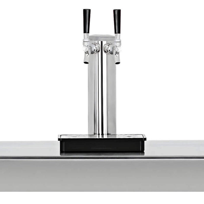 TrueFlame 24 - Inch 6.6 Cu. Ft. Outdoor Rated Double Tap Kegerator - TF - RFR - 24DK2 - CulinaryProfis
