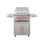 TrueFlame 25 - Inch Stainless Steel Deluxe Grill Cart with Fold - Down Side Shelves - CART - TF - 25DC - CulinaryProfis