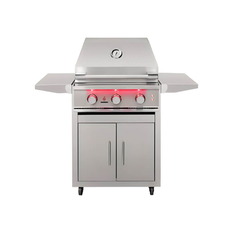TrueFlame 25 - Inch Stainless Steel Deluxe Grill Cart with Fold - Down Side Shelves - CART - TF - 25DC - CulinaryProfis