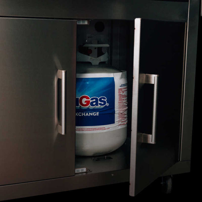 TrueFlame 25 - Inch Stainless Steel Deluxe Grill Cart with Fold - Down Side Shelves - CART - TF - 25DC - CulinaryProfis