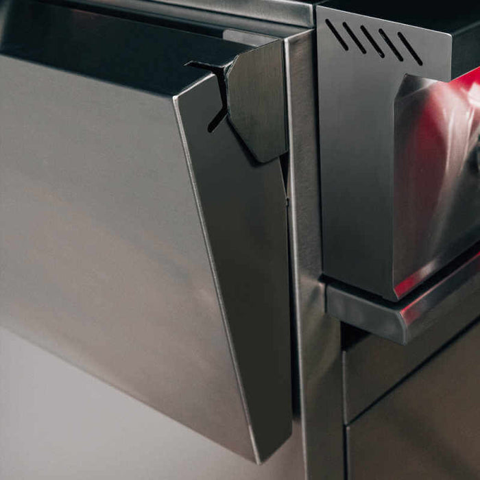 TrueFlame 25 - Inch Stainless Steel Deluxe Grill Cart with Fold - Down Side Shelves - CART - TF - 25DC - CulinaryProfis