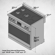 36″ Professional Induction Range – Stainless Steel Induction Hardware