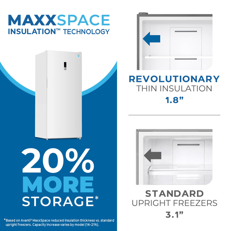 Avanti MaxxSpace Garage-Ready 21 cu. ft. Convertible Upright Freezer Avanti Products, LLC