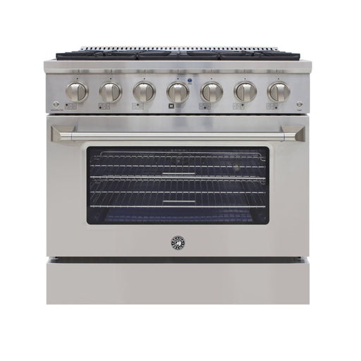 Vinotemp - BR - 36SSGG, Brama by Vinotemp 36" Gas Range and Oven, 5.2 cu. ft. Capacity, in Stainless Steel - CulinaryProfis