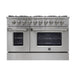 Vinotemp - BR - 48SSGG, Brama by Vinotemp 48" Double Oven Gas Range with 8 Burners, 6.7 cu. ft. Capacity, in Stainless Steel - CulinaryProfis