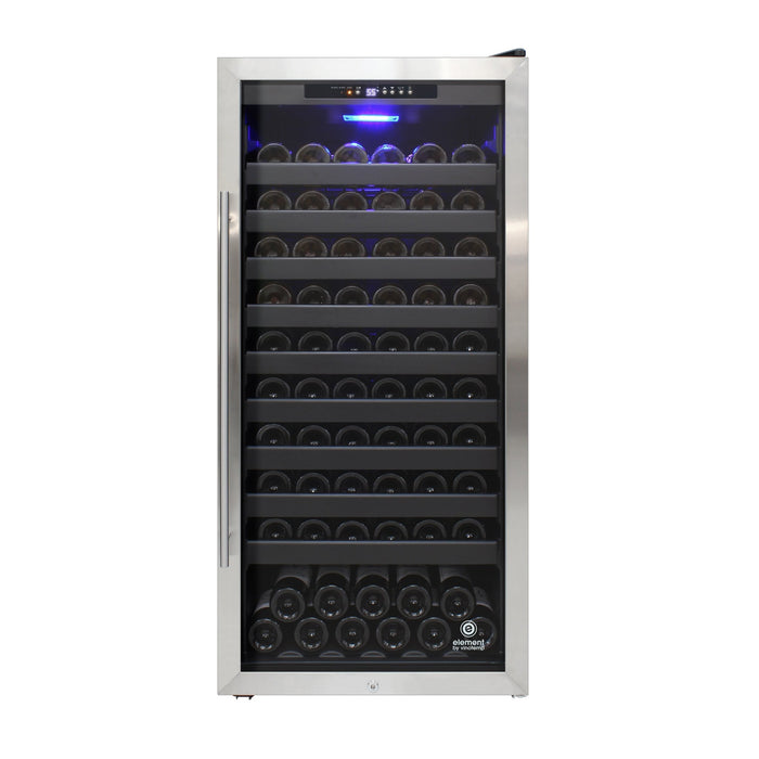Vinotemp - EL - 100SBB, Vinotemp Butler Series Freestanding Single - Zone Wine Cooler, 114 Bottle Capacity, in Stainless Steel - CulinaryProfis
