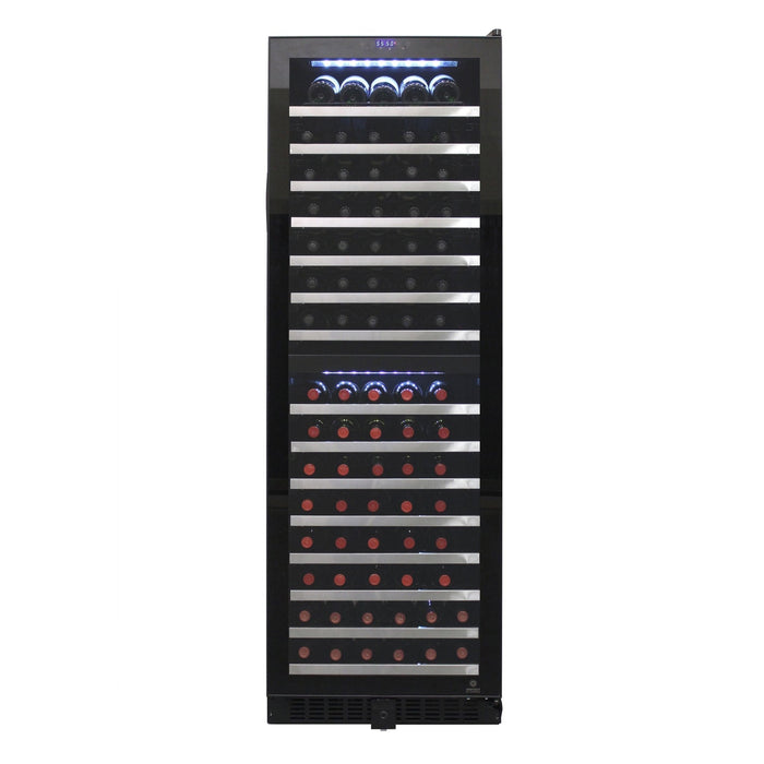 Vinotemp - EL - 142TSST, Vinotemp Butler Series Dual - Zone Wine Cooler, 155 Bottle Capacity, in Black - CulinaryProfis