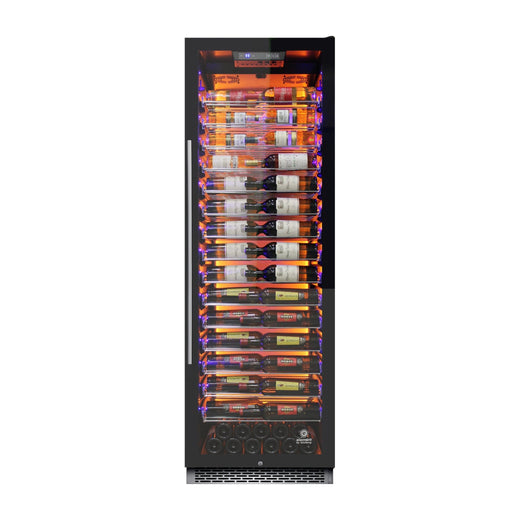 Vinotemp - EL - 168COMM, Vinotemp Backlit Series Commercial 168 Single - Zone Wine Cooler, Right Hinge, 141 Bottle Capacity, in Black - CulinaryProfis
