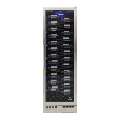 Vinotemp - EL - 168ZZ - SSD, Vinotemp Connoisseur Series Single - Zone Wine Cooler with Forward Facing Label Racking, 157 Bottle Capacity, in Stainless Steel - CulinaryProfis