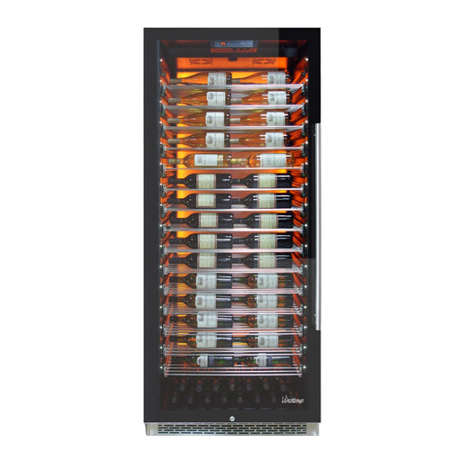 Vinotemp - EL - 300COMM - L, Vinotemp Backlit Series Commercial 300 Wine Cooler, Left Hinge, 188 Bottle Capacity, in Black - CulinaryProfis