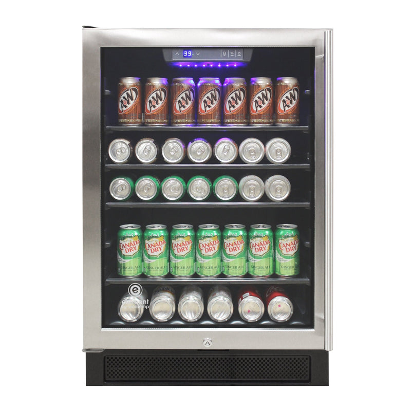Vinotemp - EL - 46WCBC - L, Vinotemp Connoisseur Series 46 Single - Zone Beverage Cooler, Left Hinge, 161 12 oz Can Capacity, in Stainless Steel - CulinaryProfis