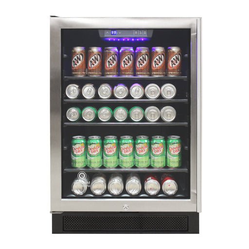 Vinotemp - EL - 46WCBC - L, Vinotemp Connoisseur Series 46 Single - Zone Beverage Cooler, Left Hinge, 161 12 oz Can Capacity, in Stainless Steel - CulinaryProfis