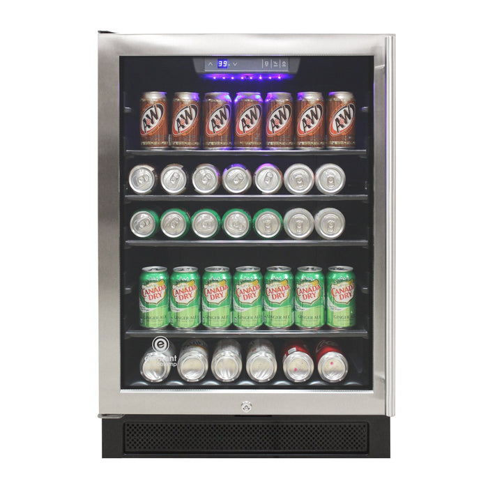 Vinotemp - EL - 46WCBC - L, Vinotemp Connoisseur Series 46 Single - Zone Beverage Cooler, Left Hinge, 161 12 oz Can Capacity, in Stainless Steel - CulinaryProfis