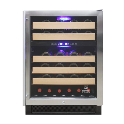 Vinotemp - EL - 46WCST, Vinotemp Connoisseur Series 46 Dual - Zone Wine Cooler, Right Hinge, 46 Bottle Capacity, in Stainless Steel - CulinaryProfis