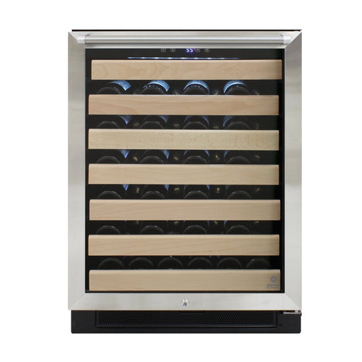Vinotemp - EL - 54SDTH, Vinotemp Connoisseur Series Single - Zone Wine Cooler with Top Pole Handle, 54 Bottle Capacity, in Stainless Steel - CulinaryProfis