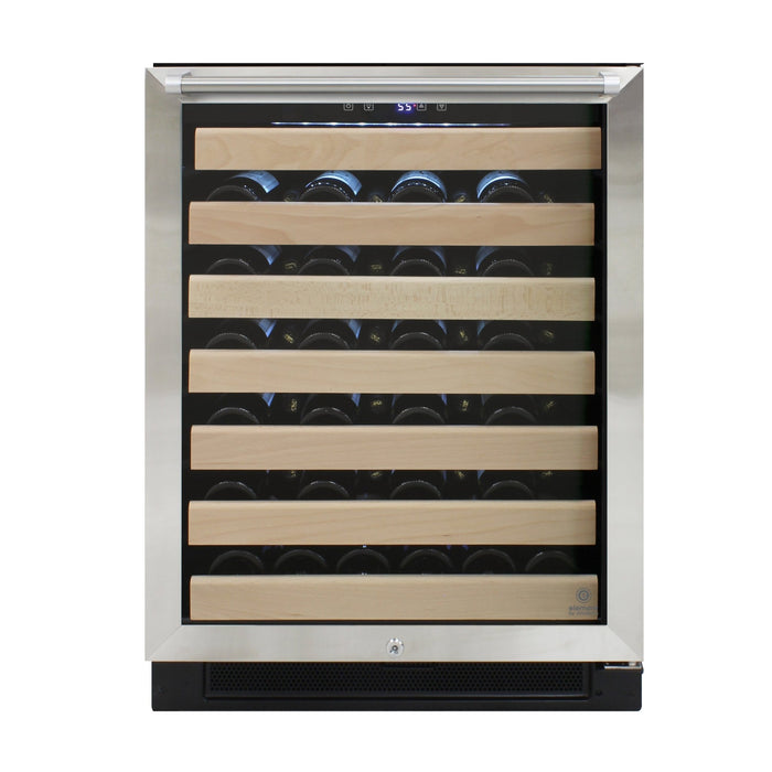 Vinotemp - EL - 54SDTH, Vinotemp Connoisseur Series Single - Zone Wine Cooler with Top Pole Handle, 54 Bottle Capacity, in Stainless Steel - CulinaryProfis
