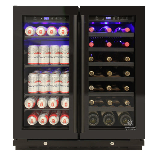 Vinotemp - EL - BWC101 - 01, Vinotemp Butler Series Wine and Beverage Cooler, 33 Bottle and 101 12 oz Can Capacity, in Black - CulinaryProfis