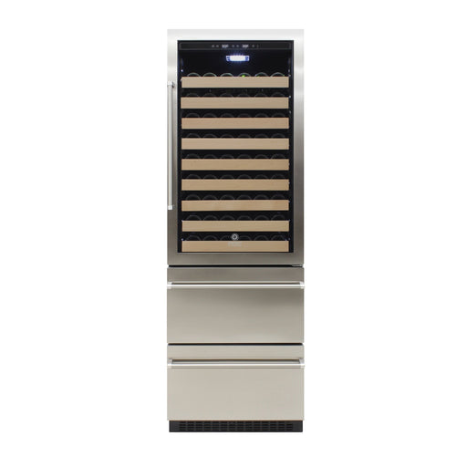 Vinotemp - EL - BWC108 - SS, Vinotemp Connoisseur Series Dual - Zone Wine and 2 Drawer Beverage Cooler, 108 Bottles and 100 12 oz Can Capacity, in Stainless Steel - CulinaryProfis