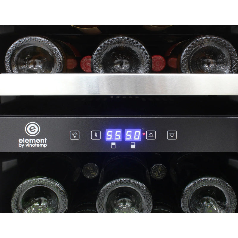 Vinotemp - EL - WCU113 - 03, Vinotemp Connoisseur Series Compact Dual - Zone Wine Cooler, 28 Bottle Capacity, in Stainless Steel - CulinaryProfis