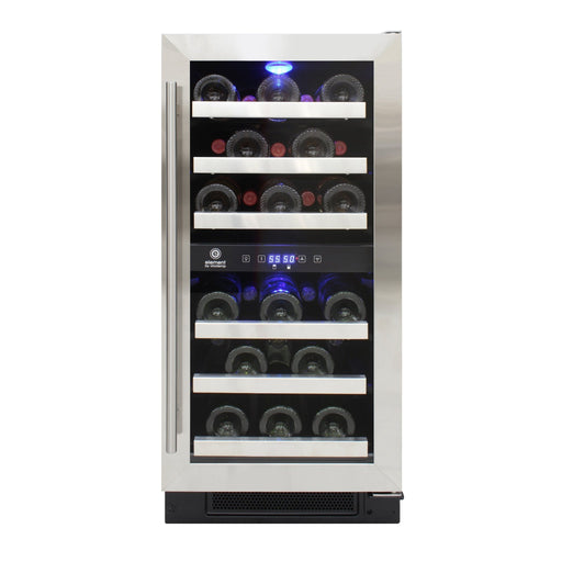 Vinotemp - EL - WCU113 - 03, Vinotemp Connoisseur Series Compact Dual - Zone Wine Cooler, 28 Bottle Capacity, in Stainless Steel - CulinaryProfis