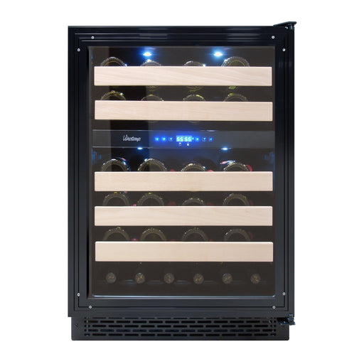 Vinotemp - VT - 24PR46, Vinotemp Private Reserve Series Panel Ready Dual - Zone 24" Wine Cooler, 46 Bottle Capacity, in Black - CulinaryProfis