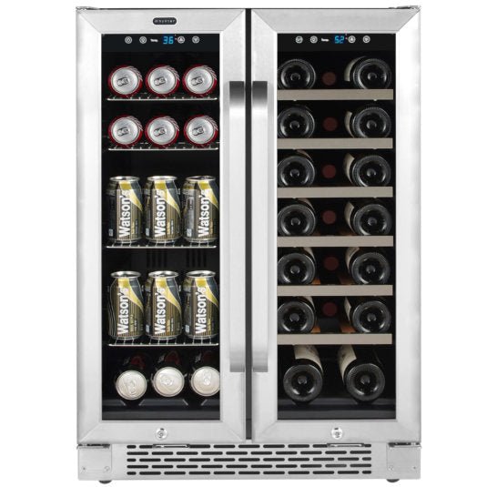 Whynter - 24 - inch Built - In French Door Dual Zone 20 Bottle Wine 60 Can Beverage Cooler | BWB - 2060FDS - CulinaryProfis