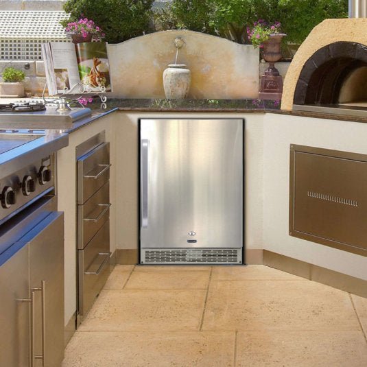 Whynter - 24 - inch Built - in Outdoor 5.3 cu.ft. Beverage Refrigerator Cooler Full Stainless Steel Exterior with Lock and Caster Wheels | BOR - 53024 - SSW - CulinaryProfis