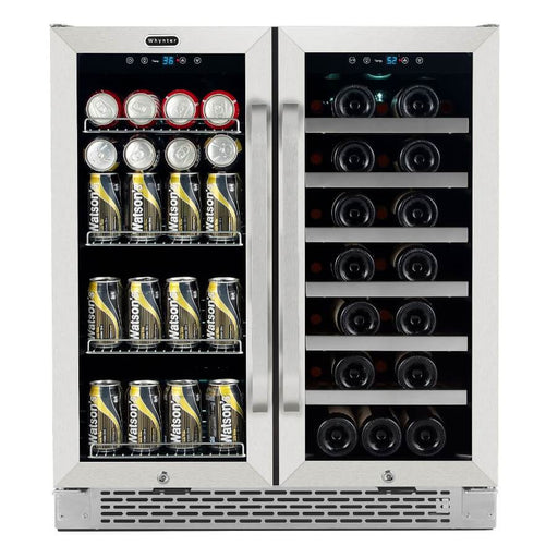Whynter - 30 Built - In French Door Dual Zone 33 Bottle Wine Refrigerator 88 Can Beverage Center | BWB - 3388FDS - CulinaryProfis