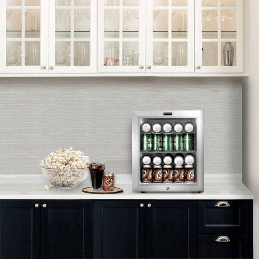 Whynter - 62 Can Capacity Stainless Steel Beverage Refrigerator with Lock | BR - 062WS - CulinaryProfis