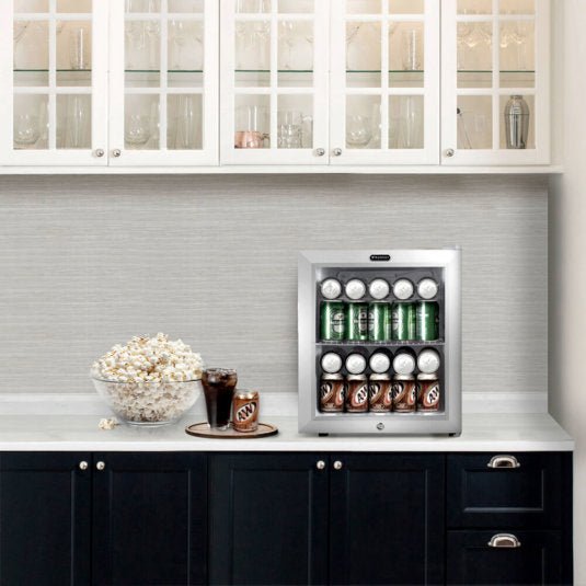 Whynter - 62 Can Capacity Stainless Steel Beverage Refrigerator with Lock | BR - 062WS - CulinaryProfis