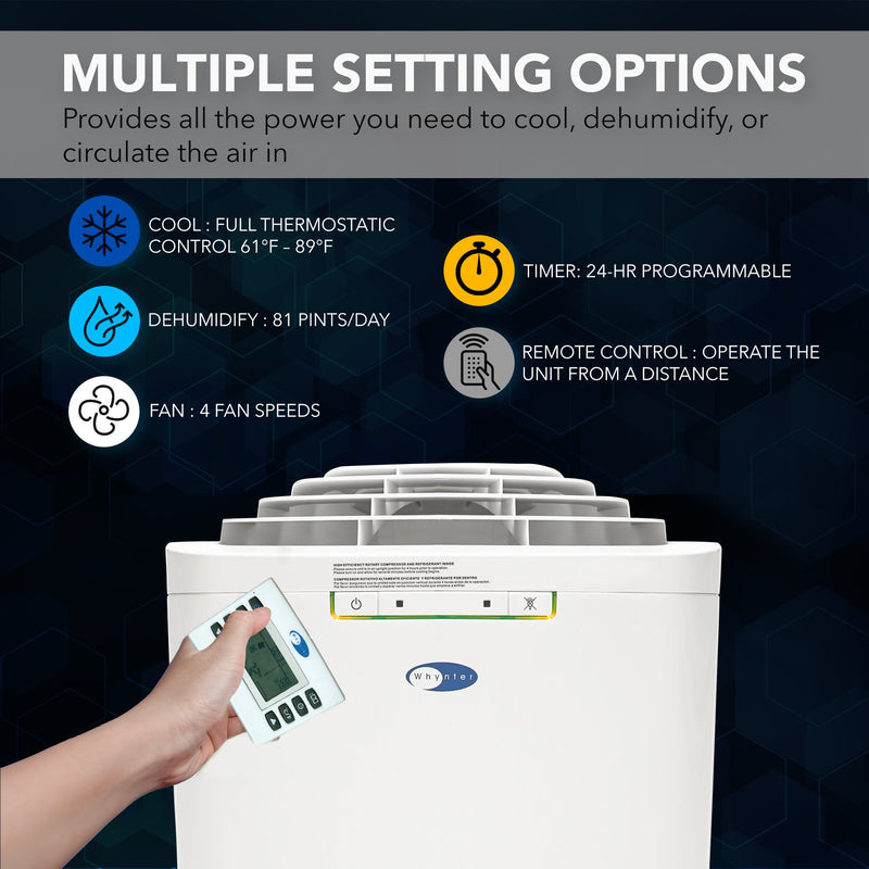 Whynter ARC-110WD Portable Air Conditioner 11,000 BTU – Dual Hose, Dehumidifier | Cools Up to 350 sq. ft. Whynter