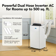 Whynter ARC-1280WX Portable Air Conditioner 13,000 BTU – Inverter, Dual Hose, WiFi, Dehumidifier | Cools Up to 500 sq. ft. Whynter