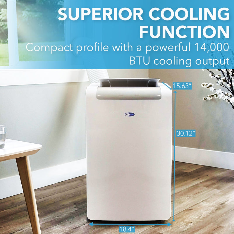 Whynter ARC-148MS Portable Air Conditioner 14,000 BTU – Single Hose, Dehumidifier | Cools Up to 500 sq. ft. Whynter