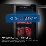 Whynter BBR-801BG 15” Built-In Beverage Refrigerator – 128 Can Black Glass Undercounter Fridge with Digital Control, Lock & LED Lighting Whynter