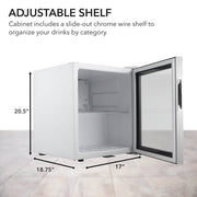 Whynter BR-062WS 68-Can Beverage Refrigerator Cooler with Lock, Glass Door & Stainless Steel Finish – 17” Freestanding Mini Fridge Whynter
