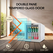 Whynter BR-062WS 68-Can Beverage Refrigerator Cooler with Lock, Glass Door & Stainless Steel Finish – 17” Freestanding Mini Fridge Whynter