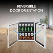 Whynter BR-062WS 68-Can Beverage Refrigerator Cooler with Lock, Glass Door & Stainless Steel Finish – 17” Freestanding Mini Fridge Whynter