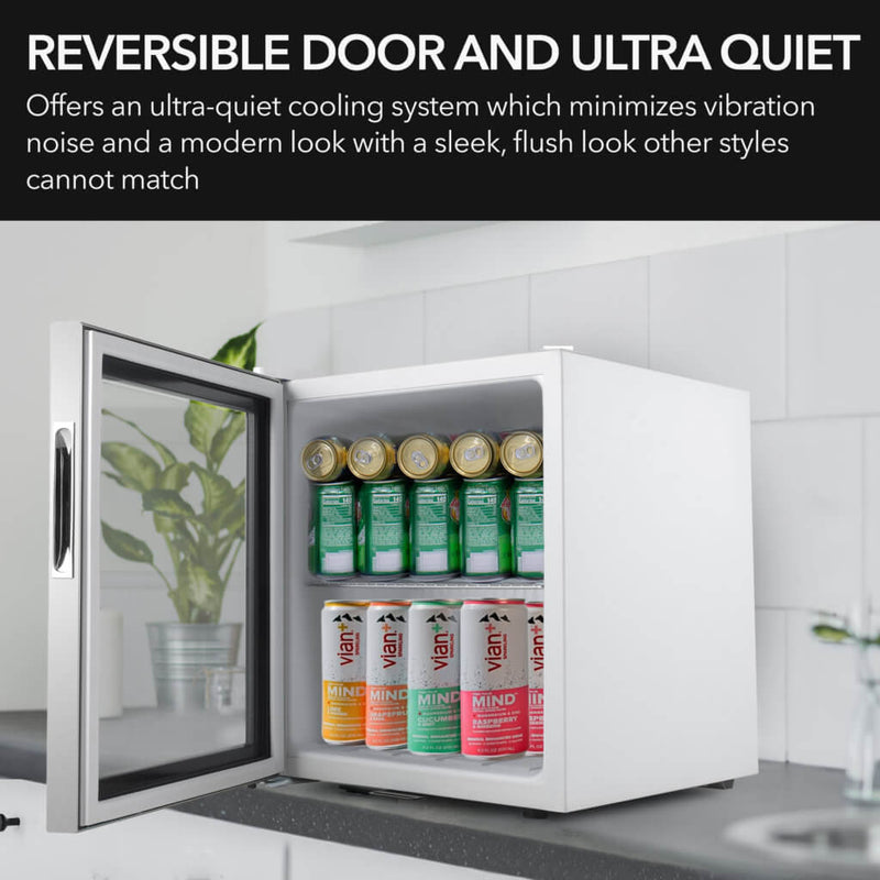 Whynter BR-062WS 68-Can Beverage Refrigerator Cooler with Lock, Glass Door & Stainless Steel Finish – 17” Freestanding Mini Fridge Whynter