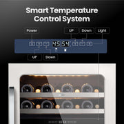 Whynter BSR-046DW 24” Built-In Dual Zone Wine Refrigerator – 46 Bottle Stainless Steel Undercounter Wine Fridge with Digital Control, Lock & UV Glass Whynter