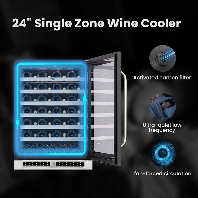 Whynter BSR-054SW 24” Built-In Wine Refrigerator – 54 Bottle Stainless Steel Undercounter Wine Fridge with Digital Control, Lock & UV Glass Whynter
