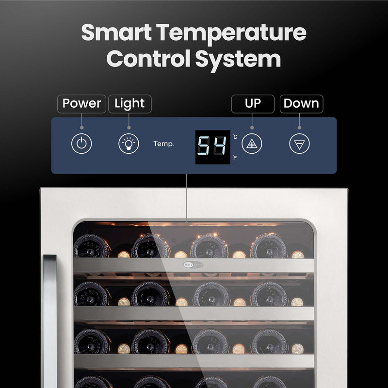 Whynter BSR-054SW 24” Built-In Wine Refrigerator – 54 Bottle Stainless Steel Undercounter Wine Fridge with Digital Control, Lock & UV Glass Whynter